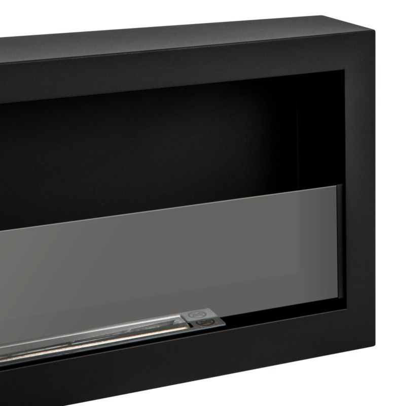 Væghængt Biopejs 120x41 cm Sort med Glas