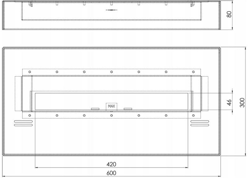 Biopejs Indsats SimpleBOX 60 cm Sort