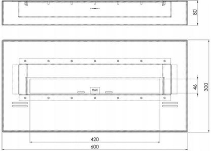 Biopejs Indsats SimpleBOX 60 cm Sort