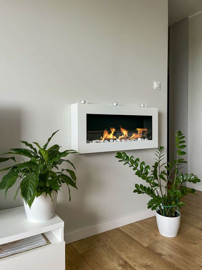 Væghængt Biopejs 90x40 cm Hvid med Oplukkeligt Glas | 5906213201430