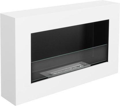 Væghængt Biopejs 65x40 cm Hvid med Glas