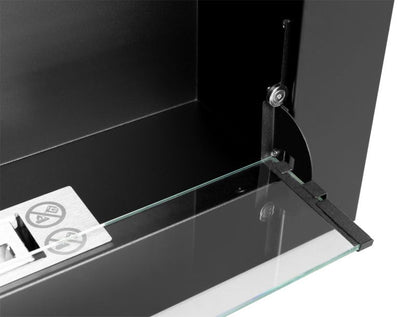 Væghængt Biopejs 90x40 cm Sort med Glas