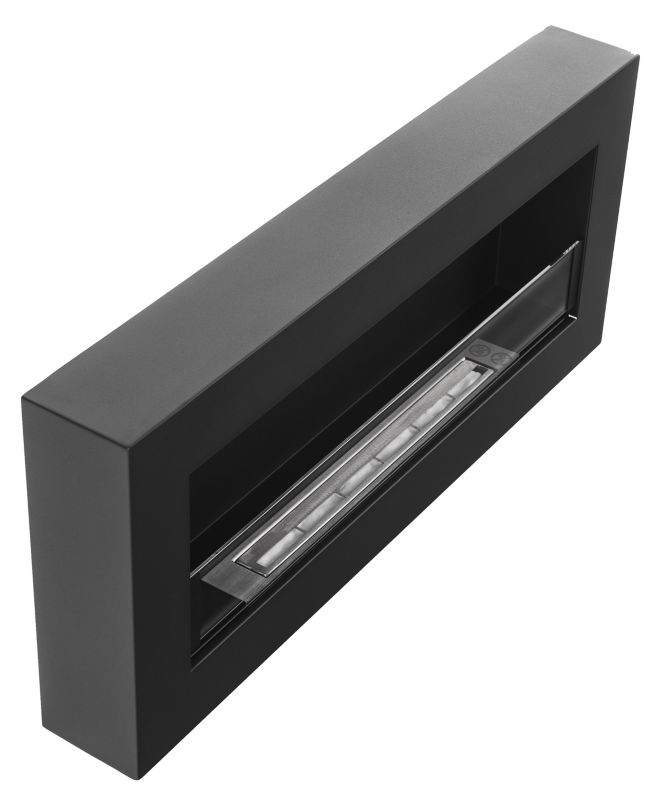 Væghængt Biopejs 90x40 cm Sort med Glas