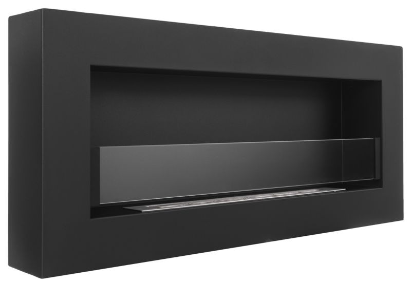 Væghængt Biopejs 90x40 cm Sort med Glas