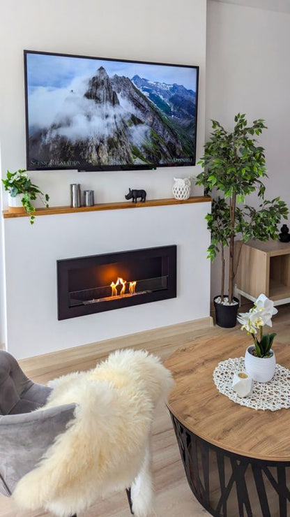 Væghængt Biopejs SLIM 90x40 cm Sort Mat med Glas