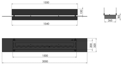 Biopejs Indbygning 200 cm Sort | 5906213201515