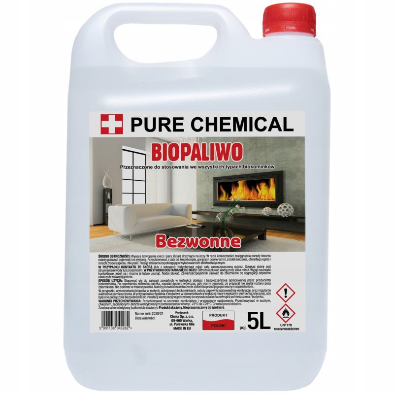 Bioethanol til Biokamin 5 Liter Lugtfri
