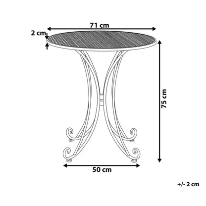 Havebord Rund Ø71 cm Grå Metal