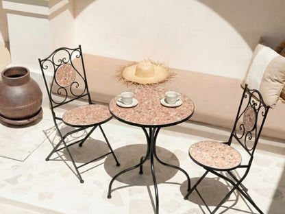 Bistrobord Adrano Ø60 cm Sort Terrazzoeffekt