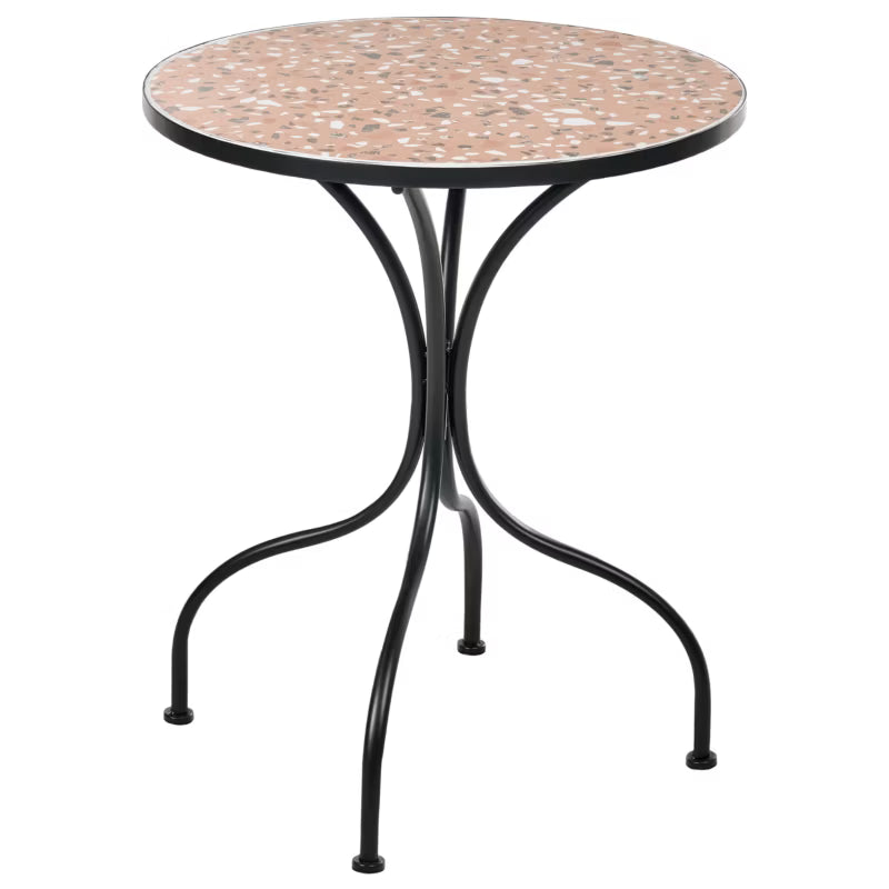 Bistrobord Adrano Ø60 cm Sort Terrazzoeffekt