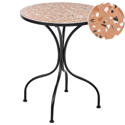 Bistrobord Adrano Ø60 cm Sort Terrazzoeffekt