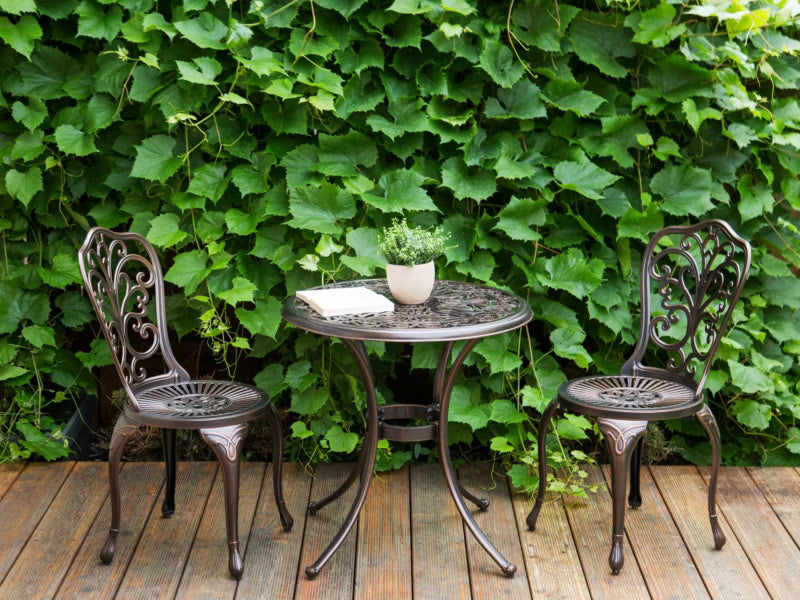 Bistrobord Andalo Ø68 cm Brun Aluminium