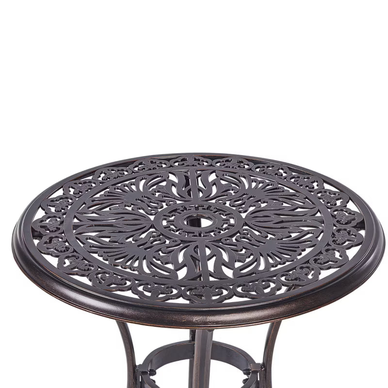 Bistrobord Andalo Ø68 cm Brun Aluminium