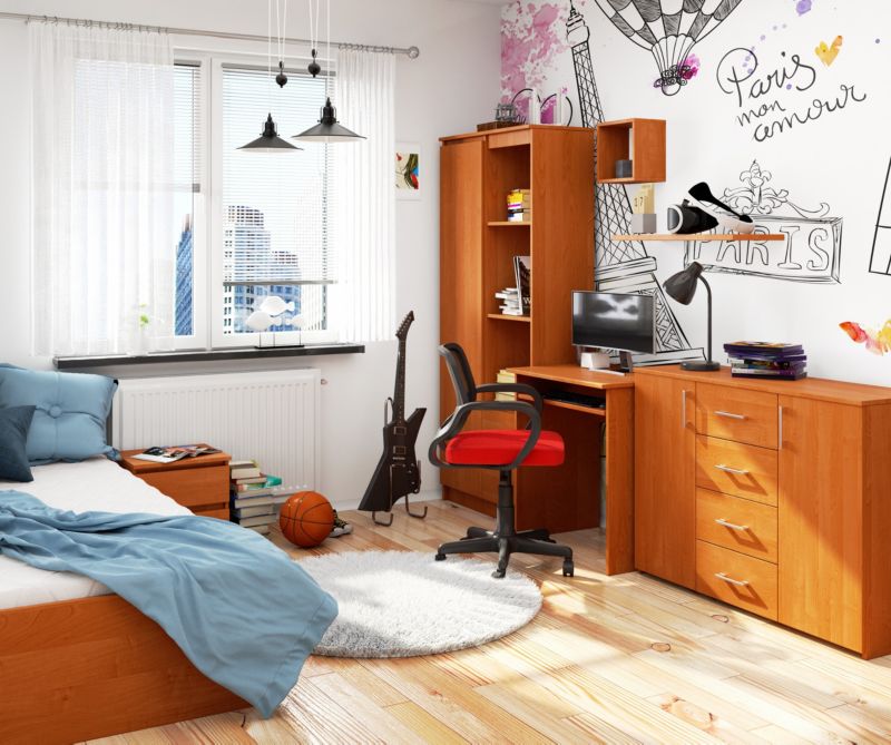 Akord Star skrivebord i mat oliet eg 68 cm med 1 hylde 68x51x74 cm 1 stk.