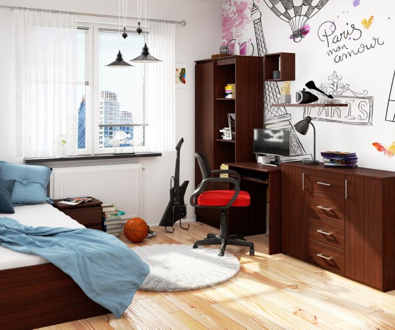 Akord Star skrivebord Wenge 68 cm mat farve med 1 hylde 68x51x74 cm 1 stk.