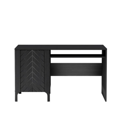 Bettso Lumi enkelt-dørs skrivebord i elegant sort til soveværelset, 1 stk.