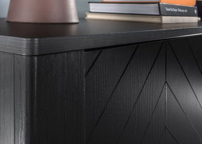 Bettso Lumi enkelt-dørs skrivebord i elegant sort til soveværelset, 1 stk.