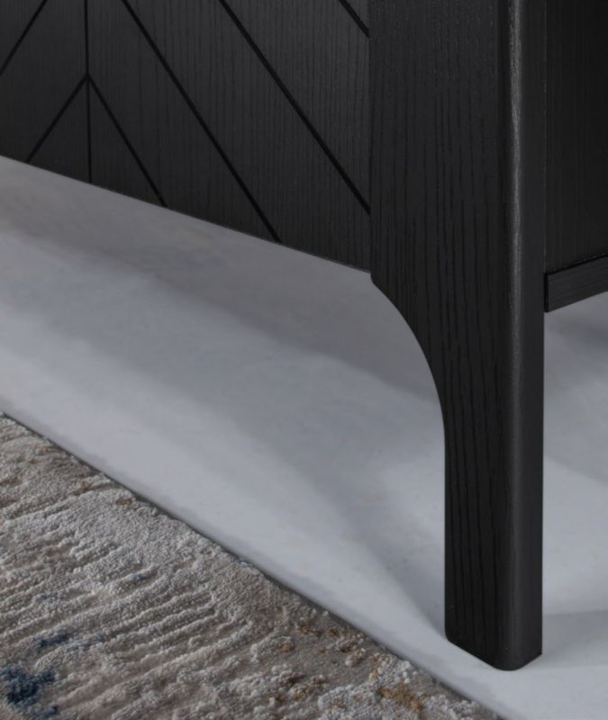 Bettso Lumi enkelt-dørs skrivebord i elegant sort til soveværelset, 1 stk.