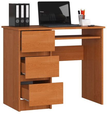 Akord A6 computerbord i oliet mat med 3 skuffer, venstrevendt, 90 cm, 1 hylde, 90x50x77 cm, 1 stk.