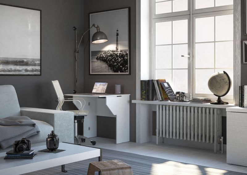 Sammenklappeligt bingo skrivebord i hvid