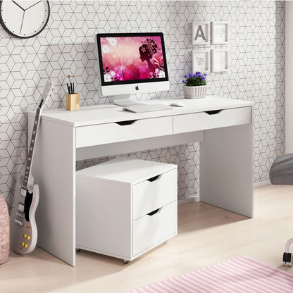 Skrivebord med skuffer Bettso Beta 138 cm hvid 1 stk.