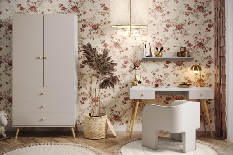 Skrivebord med skuffer Bettso Ikon på høje ben i skandinavisk stil, 1 stk.