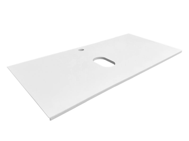 Badeværelsesbordplade 120 x 46,5 cm Hvid Konglomerat