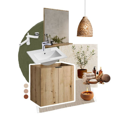 Badeværelsesbordplade Nova Oak 40,4 cm Brun