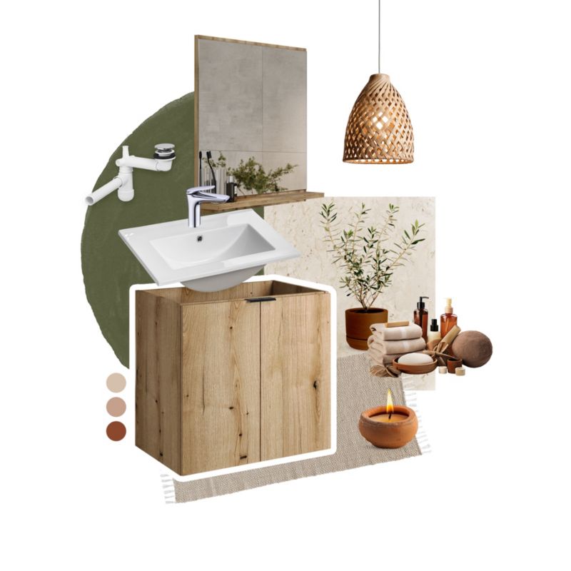 Badeværelsesbordplade Nova Oak 40,4 cm Brun