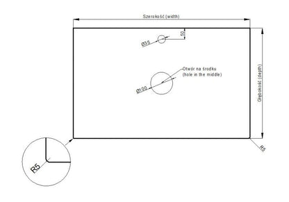 HPL Badeværelsesbordplade med Huller til Skab 80 cm 80,5 x 46 cm Eg Castello Miodowy K358PW