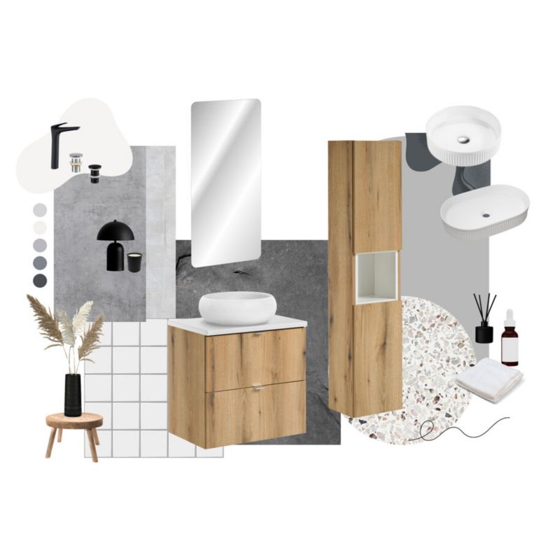 Badeværelsesbordplade Nova Oak 60,4 cm Eg Mat MDF