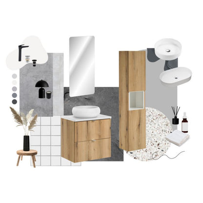 Badeværelsesbordplade Nova Oak 60,4 cm Eg Mat MDF