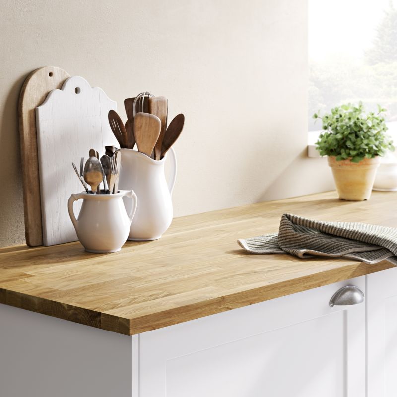 GoodHome Kava træbordplade 2,6 x 62 x 300 cm olieret eg