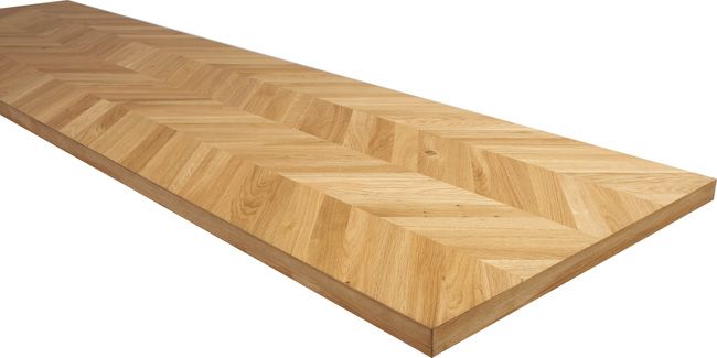 Lagdelt træbordplade GoodHome 3,8 x 63,5 x 240 cm Chevron olieret