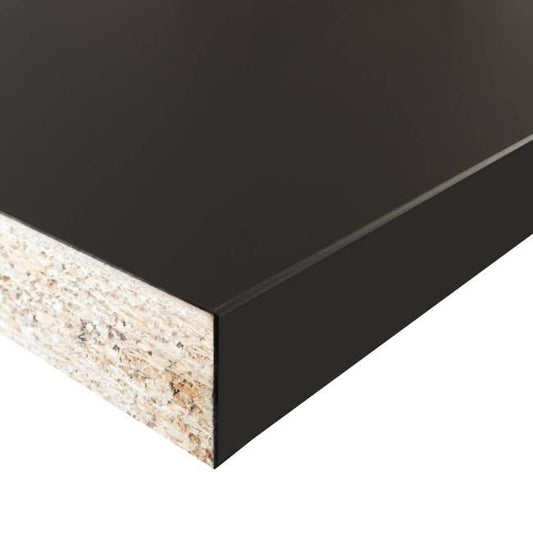 Laminatbord Biuro Styl 2,8 x 60 x 305 cm mat‑sort top