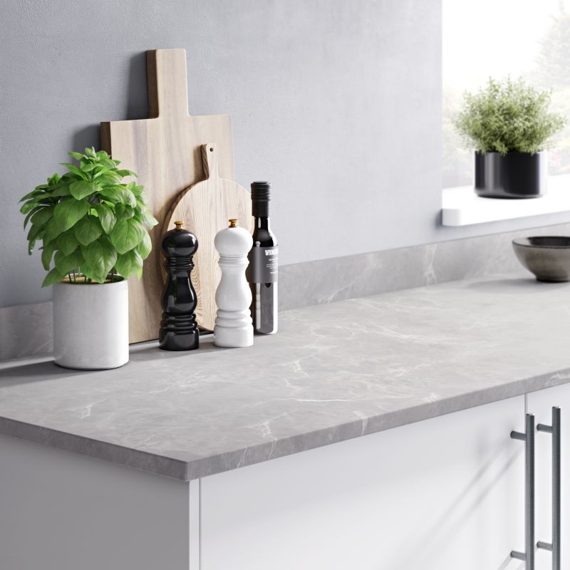GoodHome Algiata laminatbord 2,2 x 62 x 300 cm grå marmor