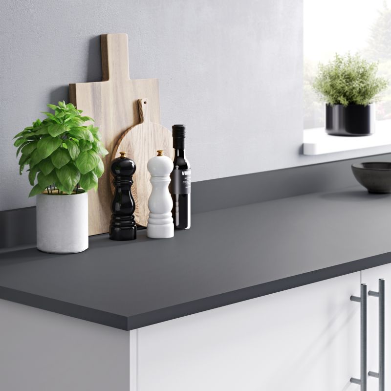 GoodHome Berberis laminatbord 3,8 x 62 x 300 cm i antracit