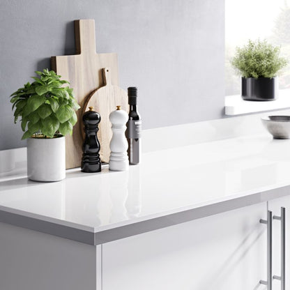 GoodHome Berberis laminatbord 3,8 x 62 x 300 cm hvid højglans