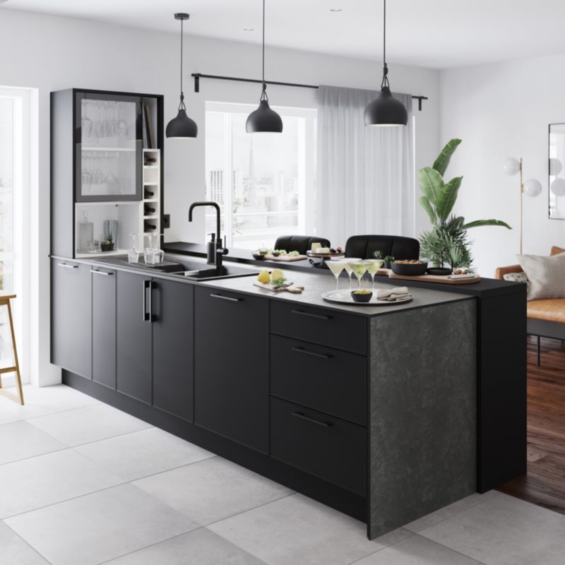 GoodHome Berberis laminatbord 3,8 x 62 x 300 cm supermat sort