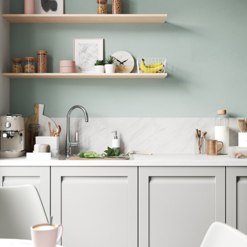 GoodHome Kala laminatbord 3,8 x 62 x 300 cm hvid marmor