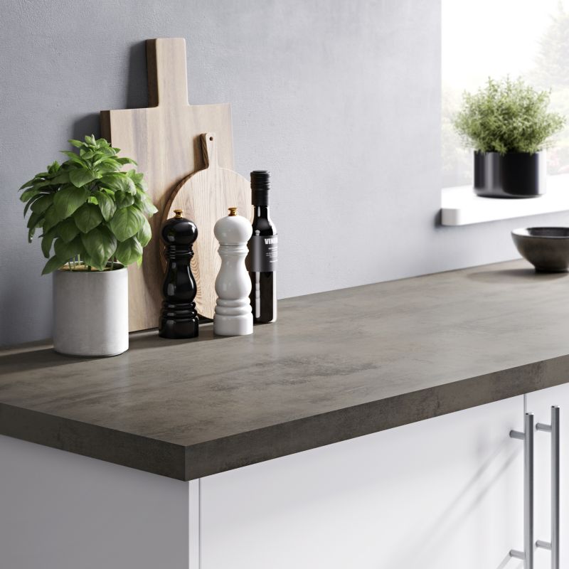 GoodHome Kala laminatbord 3,8 x 62 x 300 cm cement