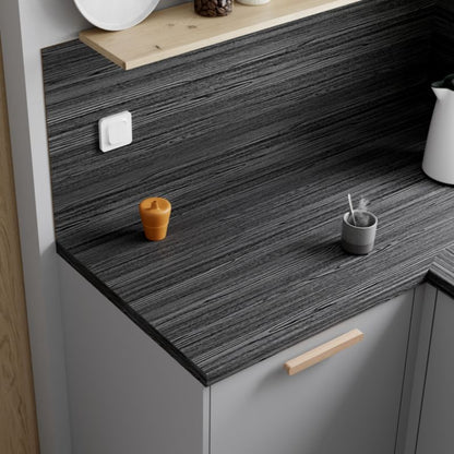 Laminatbordplade Neutral Black Wood Linea 38 x 620 x 3000 mm