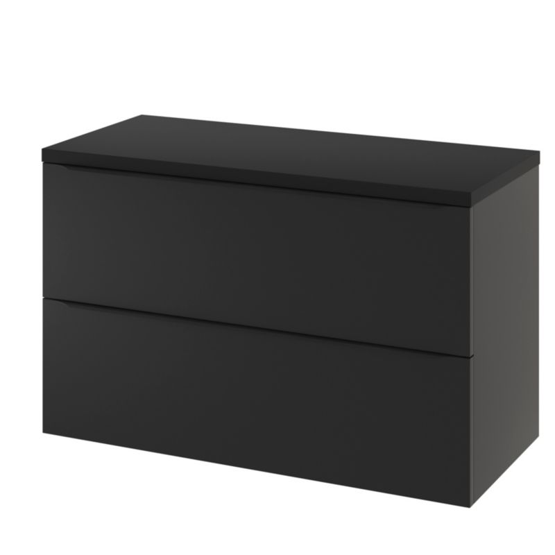 Badeværelsesbordplade Cadelia 100 x 45,5 cm Sort Mat