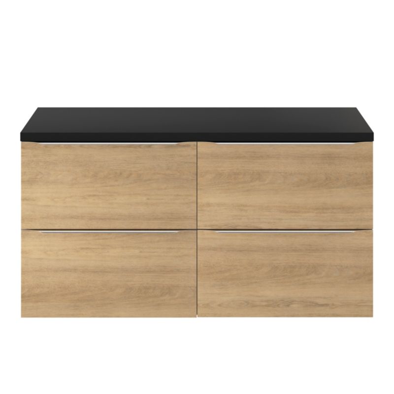 Cadelia badeværelsesbordplade 120 x 45,5 cm mat sort