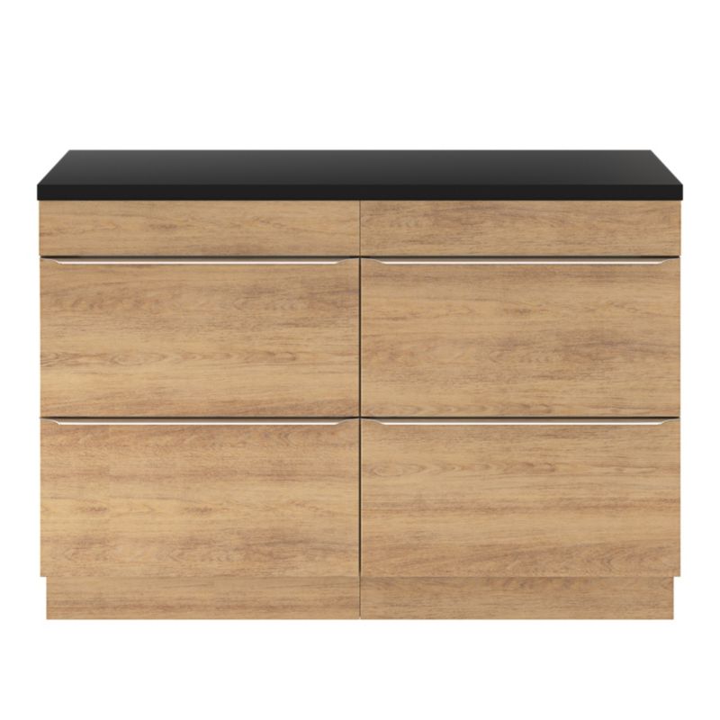 Cadelia badeværelsesbordplade 120 x 45,5 cm mat sort