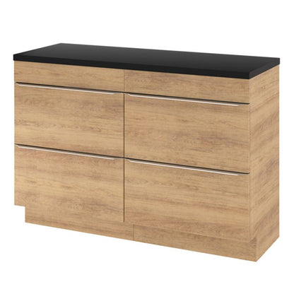 Cadelia badeværelsesbordplade 120 x 45,5 cm mat sort