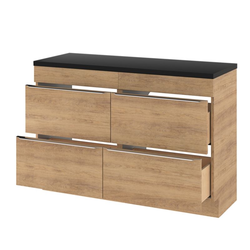 Cadelia badeværelsesbordplade 120 x 45,5 cm mat sort