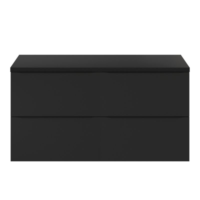 Cadelia badeværelsesbordplade 120 x 45,5 cm mat sort