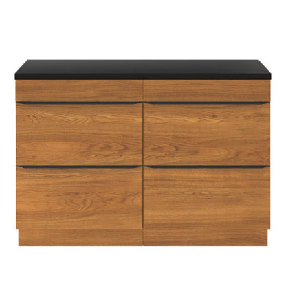 Cadelia badeværelsesbordplade 120 x 45,5 cm mat sort