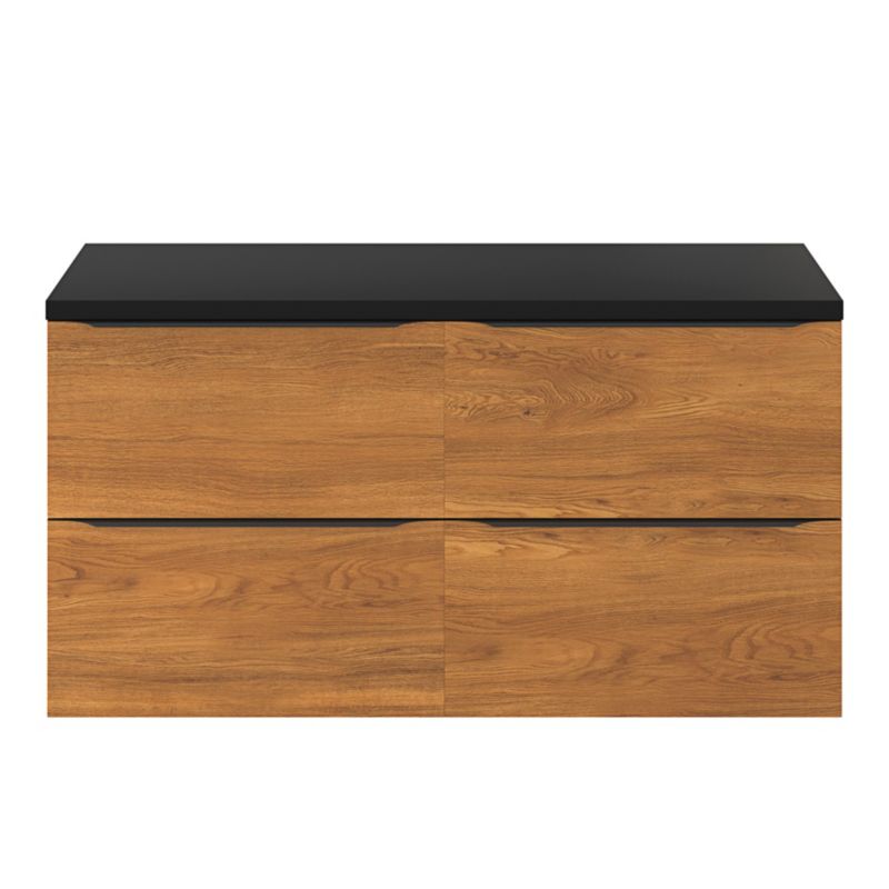 Cadelia badeværelsesbordplade 120 x 45,5 cm mat sort